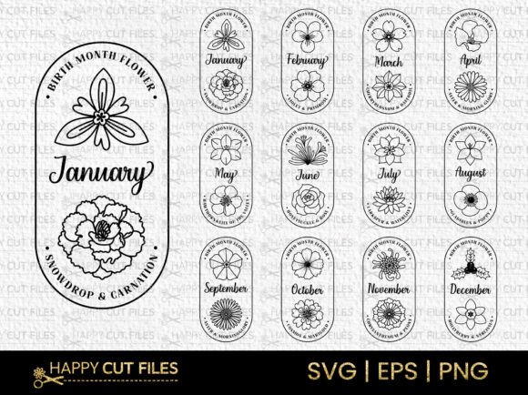 Download Birth Flower Svg Bundle Boho Clip Art - Premium Resources